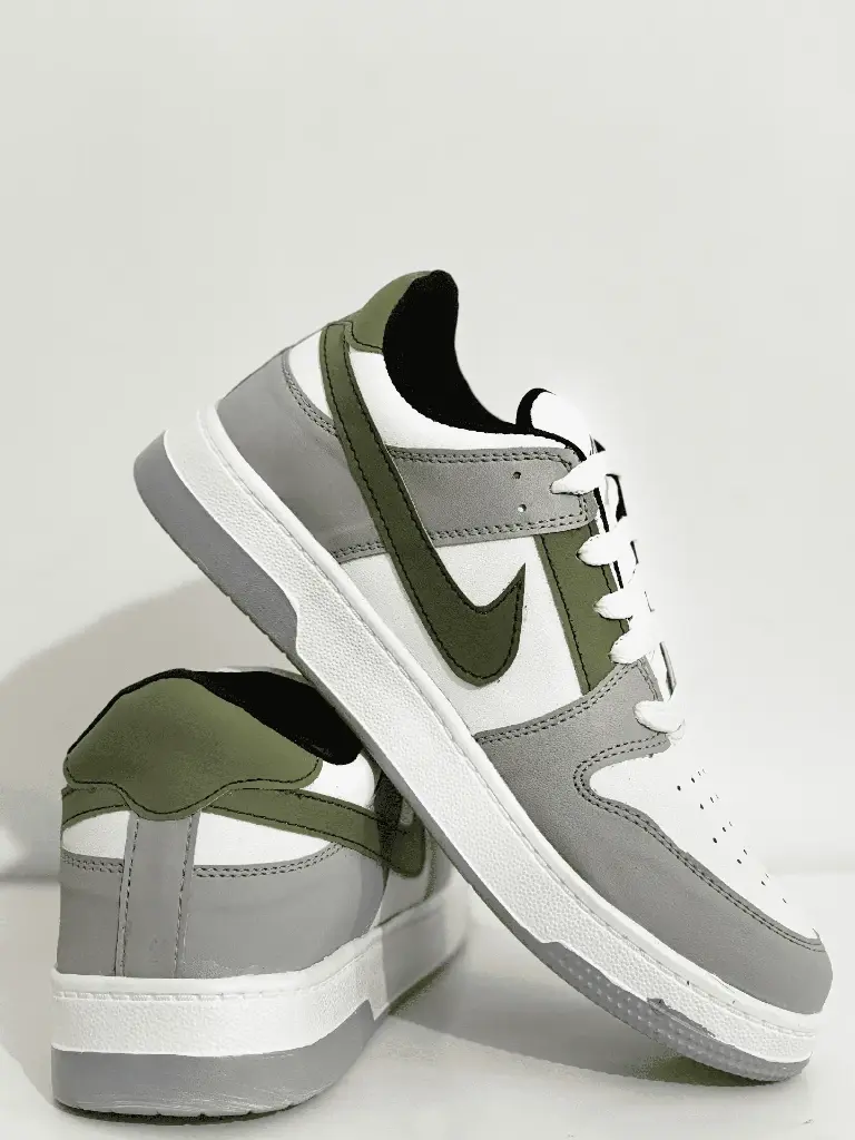 Zorvelia Men's Green & Grey Casual Sneakers
