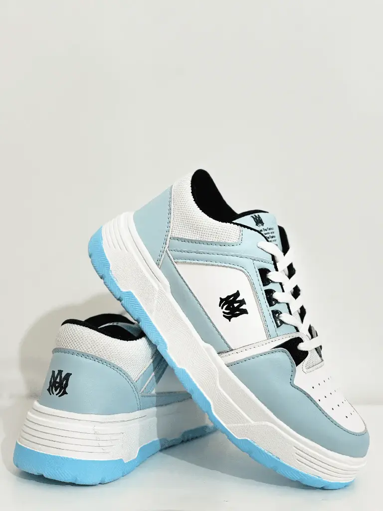 Zorvelia Men's Sky Blue & White Casual Sneakers